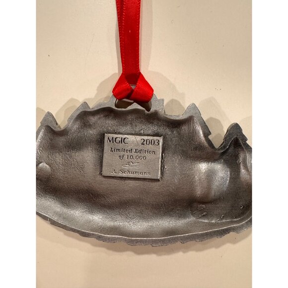 Set of 2 Limited Edition MGIC Pewter Ornament Set With Red Ribbon - Picture 3 of 6